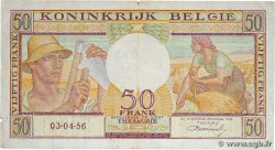 50 Francs BELGIQUE  1956 P.133b TB