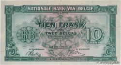 10 Francs - 2 Belgas BELGIO  1943 P.122 BB