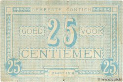 25 Centimes BELGIEN Kontich 1918 P.-- S