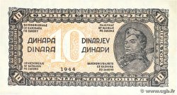 10 Dinara YUGOSLAVIA  1944 P.050a EBC