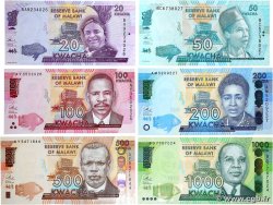 20 au 1000 Kwacha Lot MALAWI  2020 P.63 au P.67 UNC