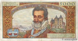 5000 Francs HENRI IV FRANCE  1957 F.49.01 VF