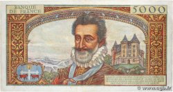 5000 Francs HENRI IV FRANCE  1957 F.49.01 VF