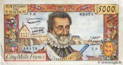 5000 Francs HENRI IV FRANCIA  1957 F.49.02 BC+