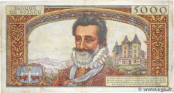 5000 Francs HENRI IV FRANCE  1957 F.49.03 VF-