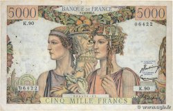 5000 Francs TERRE ET MER FRANCE  1952 F.48.06