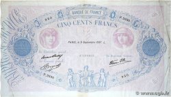 500 Francs BLEU ET ROSE modifié FRANCE  1937 F.31.03