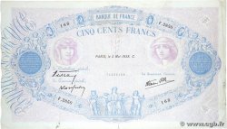 500 Francs BLEU ET ROSE modifié FRANKREICH  1938 F.31.10 S