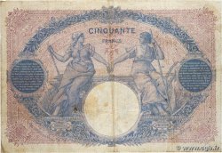 50 Francs BLEU ET ROSE FRANCIA  1908 F.14.21 q.MB