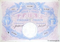 50 Francs BLEU ET ROSE FRANCE  1914 F.14.27 B