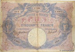 50 Francs BLEU ET ROSE FRANCE  1912 F.14.25