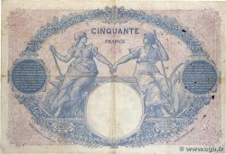 50 Francs BLEU ET ROSE FRANCE  1919 F.14.32 G