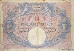 50 Francs BLEU ET ROSE FRANCIA  1916 F.14.29 B