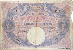 50 Francs BLEU ET ROSE FRANKREICH  1917 F.14.30 SGE