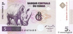 5 Francs REPúBLICA DEMOCRáTICA DEL CONGO  1997 P.086A