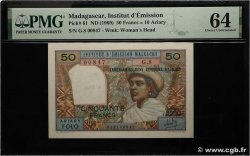 50 Francs - 10 Ariary MADAGASCAR  1969 P.061 UNC-