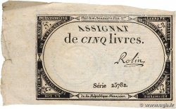 5 Livres FRANCIA  1793 Ass.46a q.SPL