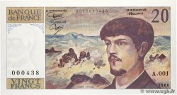 20 Francs DEBUSSY Petit numéro FRANCE  1980 F.66.01A1