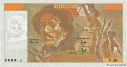 100 Francs DELACROIX modifié Fauté FRANCIA  1981 F.69.05 FDC