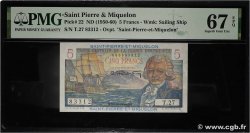 5 Francs Bougainville SAN PEDRO Y MIGUELóN  1946 P.22 FDC