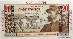 20 Francs Émile Gentil Spécimen GUADELOUPE  1946 P.33s pr.NEUF