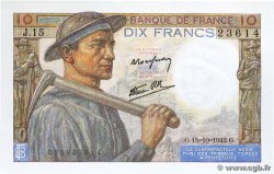 10 Francs MINEUR FRANCE  1942 F.08.04