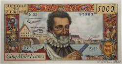 5000 Francs HENRI IV FRANCE  1958 F.49.06 TTB+