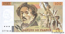 100 Francs DELACROIX modifié FRANCE  1984 F.69.08a UNC-