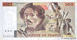 100 Francs DELACROIX imprimé en continu FRANCIA  1990 F.69bis.02b