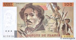 100 Francs DELACROIX imprimé en continu FRANCE  1993 F.69bis.05