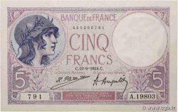 5 Francs FEMME CASQUÉE FRANCIA  1924 F.03.08