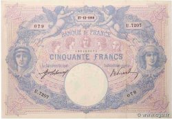 50 Francs BLEU ET ROSE FRANCE  1916 F.14.29
