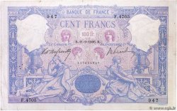 100 Francs BLEU ET ROSE FRANCE  1906 F.21.20 F