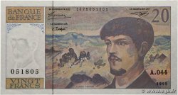 20 Francs DEBUSSY à fil de sécurité FRANCE  1993 F.66bis.05A44 SPL+