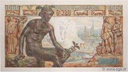 1000 Francs DÉESSE DÉMÉTER FRANCE  1943 F.40.15 UNC-