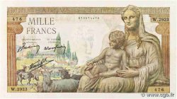 1000 Francs DÉESSE DÉMÉTER FRANCE  1943 F.40.15 UNC-