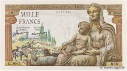 1000 Francs DÉESSE DÉMÉTER FRANCE  1943 F.40.40 XF+