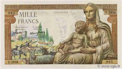 1000 Francs DÉESSE DÉMÉTER FRANCE  1943 F.40.25 UNC-