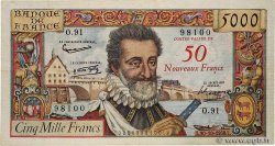50 NF sur 5000 Francs HENRI IV FRANCE  1958 F.54.01