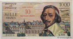 10 NF sur 1000 Francs RICHELIEU FRANCE  1957 F.53.01
