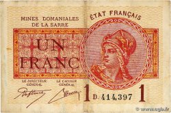 1 Franc MINES DOMANIALES DE LA SARRE FRANCE  1920 VF.51.04 TB