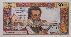 50 Nouveaux Francs HENRI IV FRANCE  1961 F.58.06 AU-