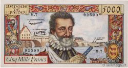 5000 Francs HENRI IV FRANCE  1957 F.49.01 TTB