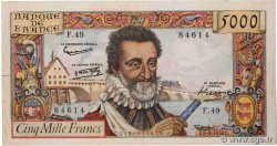 5000 Francs HENRI IV FRANCE  1958 F.49.06 TB