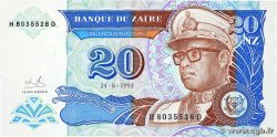 20 Nouveaux Zaïres ZAIRE  1993 P.56 q.FDC