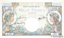 1000 Francs COMMERCE ET INDUSTRIE FRANCIA  1944 F.39.11 AU