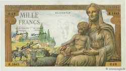 1000 Francs DÉESSE DÉMÉTER FRANCE  1942 F.40.09 SUP+