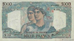1000 Francs MINERVE ET HERCULE FRANKREICH  1946 F.41.12 fVZ