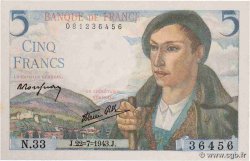 5 Francs BERGER FRANCE  1943 F.05.02
