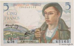 5 Francs BERGER FRANCE  1943 F.05.04